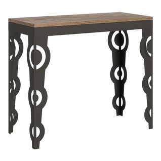 Console Extensible 90x40/196 Cm Karamay Small Evolution Chêne Nature Cadre Anthracite