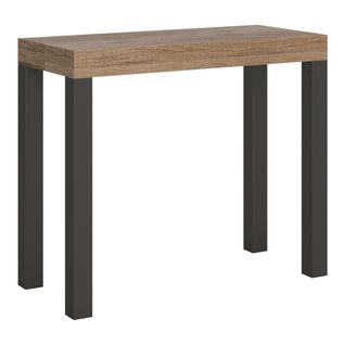 Console Extensible 90x40/196 Cm Everyday Small Chêne Nature Cadre Anthracite