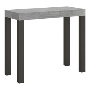Console Extensible 90x40/196 Cm Everyday Small Ciment Cadre Anthracite