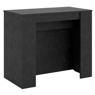 Console Extensible 90x48/296 Cm Venus Anthracite Spatulé Rallonges Internes