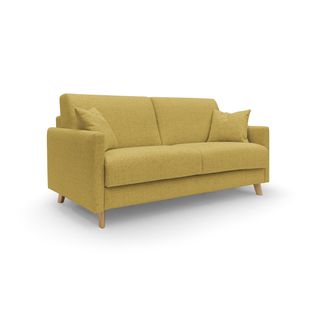 Edgar Canapé Lit Convertible En Tissu Felis Imperméable T03 180 Cm (mat. 140x197) Jaune