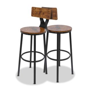 Shelby - Lot De 2 Tabouret De Bar Avec Dossier De Style Industriel