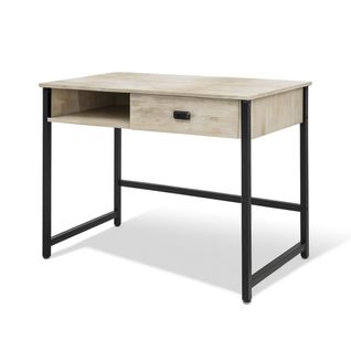Otari - Bureau Style Industriel Bleach Avec Tiroir Et Niche Ouverte, 110x50xh76 Cm