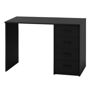 Cassiopea - Bureau Avec 4 Tiroirs 110x56x73 Cm Pour PC De Bureau En Bois Noir