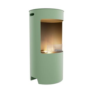 Giulio Cesare - Cheminée à Bioéthanol De Sol Ø40x80 Cm Design D’intérieur En Acier Inoxydable Sauge