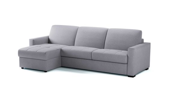 Canapé 3 P D'angle Convertible Réversible Mod. Alessandra En Tissu Bronx Gris Clair
