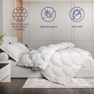 The White Stone Couette 180 X 200 Cm De 150 G - Rembourrage Doux En Ouate Douce - Couette Mat