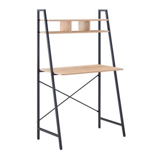 Donnie - Bureau En Bois Et Métal Avec Étagère - 84x44x142 Cm