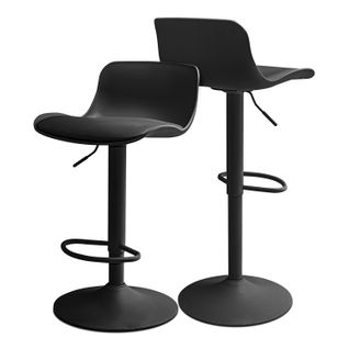 Amsterdam - Lot De 2 Tabourets De Bar 45x80x45 Cm En Acier Et Simili - Noir