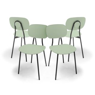 Fabriano - Lot De 4 Chaises Design En Métal Et Pp