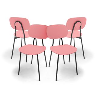 Fabriano - Lot De 4 Chaises Design En Métal Et Pp