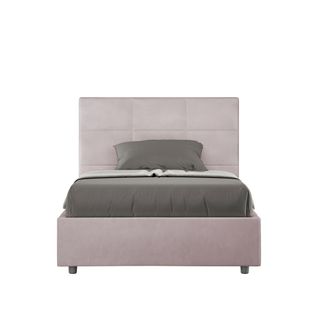 Lit 1 Place Et Demi Sans Sommier Rembourré 120x200 Microfibre Lilas Mika