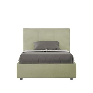 Lit 1 Place Et Demi Sans Sommier Rembourré 120x200 Microfibre Vert Mika