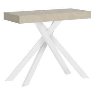 Console Extensible 90x40/300 Cm Krack Cachemire Pieds Blancs
