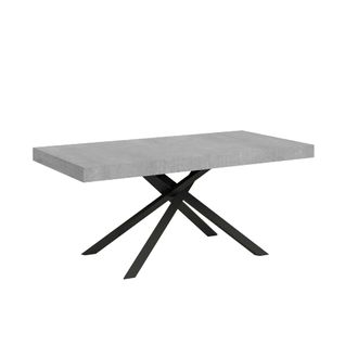 Table Extensible 80x160/244 Cm Karida Gris Béton Pieds Anthracite