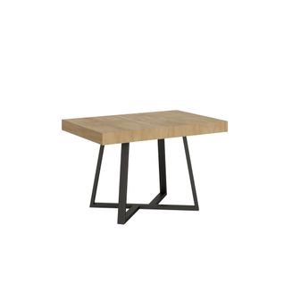 Table Extensible 90x120/224 Cm Zeplir Chêne Nature Pieds Anthracite