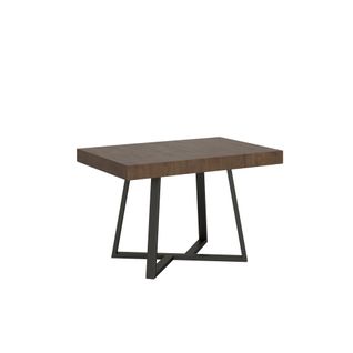 Table Extensible 90x130/390 Cm Zeplir Noyer Pieds Anthracite