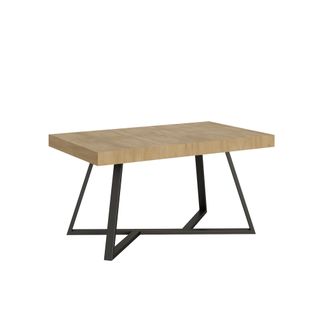 Table Extensible 90x140/400 Cm Booster Chêne Nature Pieds Anthracite