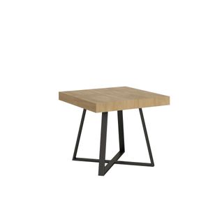 Table Extensible 90x90/194 Cm Abbraccio Chêne Nature Pieds Anthracite