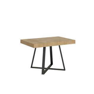 Table Extensible 80x120/204 Cm Abbraccio Chêne Nature Pieds Anthracite