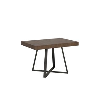 Table Extensible 90x120/224 Cm Abbraccio Noyer Pieds Anthracite