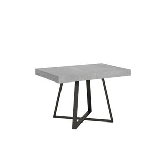 Table Extensible 90x120/224 Cm Abbraccio Gris Béton Pieds Anthracite