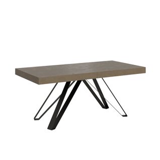 Table Extensible 90x180/284 Cm Terium Taupe Pieds Anthracite