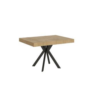 Table Extensible 80x120/204 Cm Dolcezza Chêne Nature Pieds Anthracite