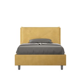 Lit 1 Place Et Demi Sans Sommier Rembourré 120x190 Microfibre Ocre Appia Large