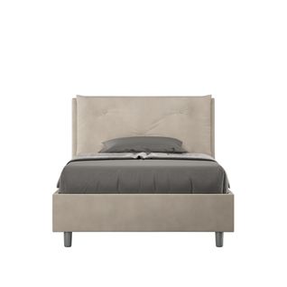 Lit 1 Place Et Demi Sans Sommier Rembourré 120x190 Microfibre Sable Appia Large