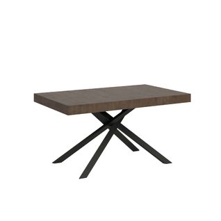 Table Extensible 90x160/420 Cm Karida Noyer Pieds Anthracite