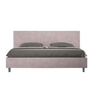 Lit Sans Sommier Rembourré 180x190 Microfibre Lilas Adele