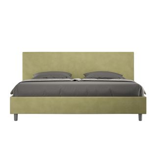Lit Coffre Rembourré 180x190 Microfibre Vert Adele