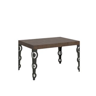 Table Extensible 90x140/244 Cm Karamay Noyer Cadre Anthracite