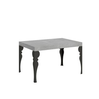 Table Extensible 90x120/224 Cm Paxon Gris Béton Cadre Anthracite