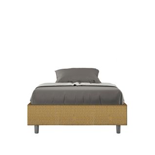 Cadre De Lit 1 Place Et Demi Sans Sommier Rembourré 120x190 Tissu Labirinto 6 Jaune Azelia