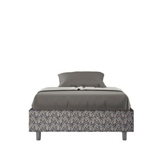 Cadre De Lit 1 Place Et Demi Coffre Rembourré 120x190 Tissu Era 9 Bleu Azelia