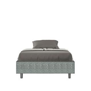 Cadre De Lit 1 Place Et Demi Sans Sommier Rembourré 120x190 Tissu Aragona 7 Bleu Clair Azelia