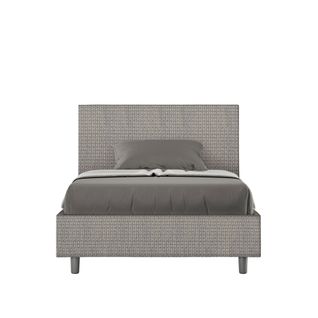 Lit 1 Place Et Demi Avec Sommier Rembourré 120x200 Tissu Labirinto 2 Gris Adele