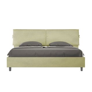 Lit King Size Coffre Rembourré 180x190 Microfibre Vert Mados