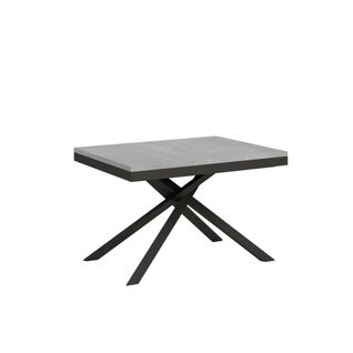 Table Extensible 90x120/224 Cm Karida Evolution Gris Béton Cadre Anthracite