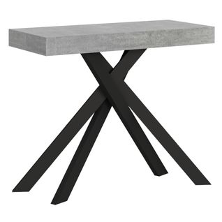 Console Extensible 90x40/196 Cm Krack Small Gris Béton Pieds Anthracite