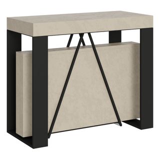 Console Extensible 90x40/300cm Zamat Cachemire Cadre Anthracite
