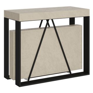 Console Extensible 90x40/300cm Sketa Cachemire Cadre Anthracite