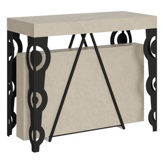 Console Extensible 90x40/196 Cm Aceres Small Cachemire Cadre Anthracite