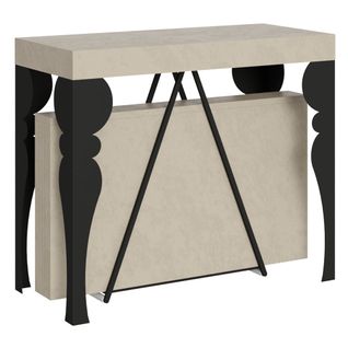 Console Extensible 90x40/300 Cm Riza Cachemire Cadre Anthracite