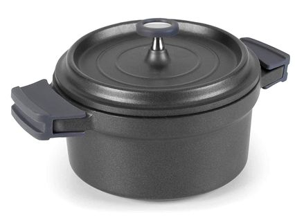 Cocotte Ronde En Fonte Émaillée 20cm Noir - 25921