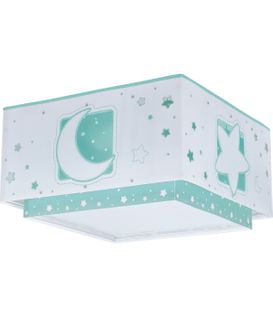Plafonnier Pour Enfant Moonlight Lune Et Étoiles Vert