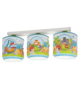 Plafonnier Pour Enfant 3 Lumières Pirate Island Île Des Pirates