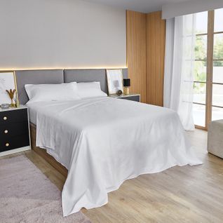 Parure De Draps 150x200cm - Pikolin Home - Coton - 300 Fils - Blanc